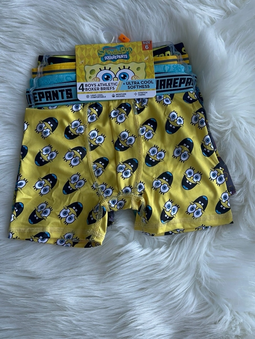 SpongeBob SquarePants Yellow Boys' Boxer Briefs 4-Pack